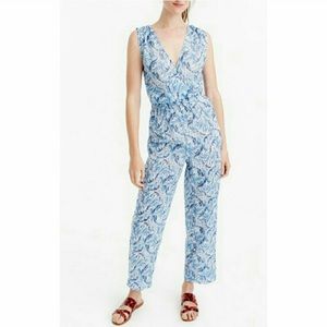 JCrew Blue & White Summer Jumpsuit