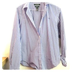 Navy blue striped Ralph Lauren dress shirt