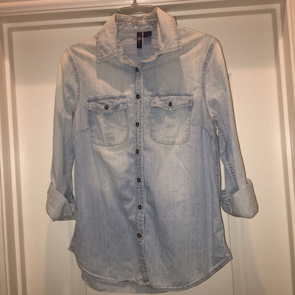 Denim button down