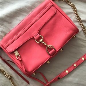 Rebecca Minkoff Pink mini Mac gold chain purse