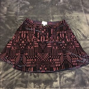 Velvet burn out aztec skirt