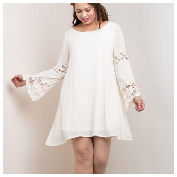 PlUS Ivory Dress With Lace Accents - Picture 2 of 7