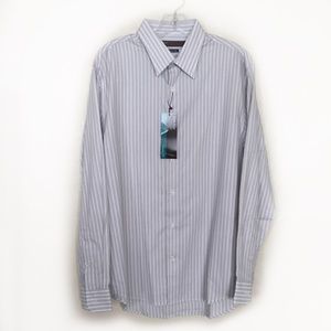 NWT Perry Ellis Grey & White Men's Shirt - Size L