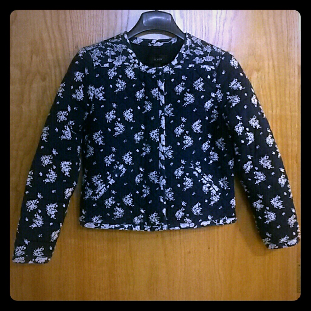 J.Crew Indigo Blue Floral Jacket Size 2