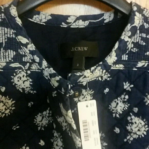 J.Crew Indigo Blue Floral Jacket Size 2 - Picture 4 of 4