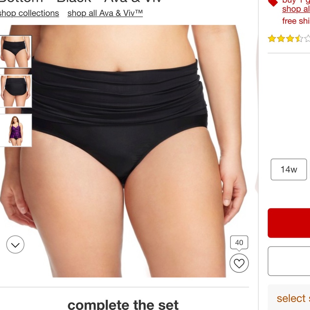 Fold Down Swim Bottoms