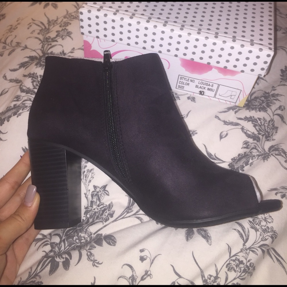 BRAND NEW never used black booties size 10
