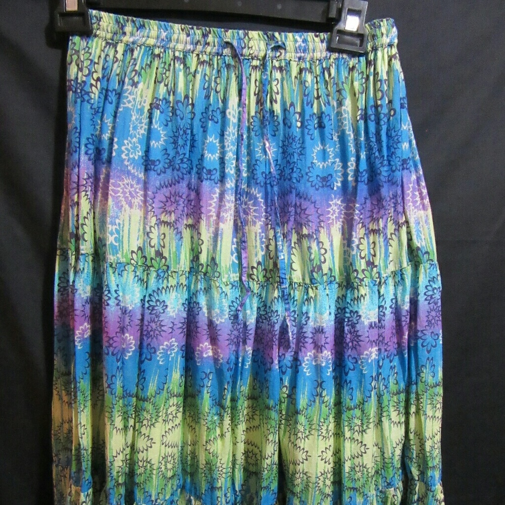 Jane Ashley 100% Cotton Boho Maxi Skirt Size Med.