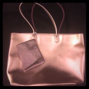 Rose gold bath and body works tote new w/tags