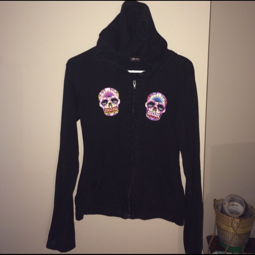 Lucky 13 Zip Up Sweater with Hood