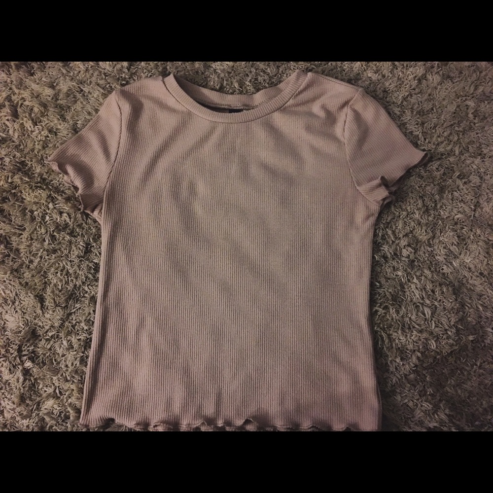 ruffle nude pink h&m  t-shirt
