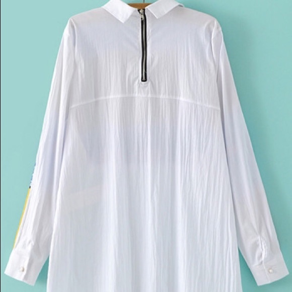 Multicolor Geometric Print Pocket Blouse - Picture 5 of 5