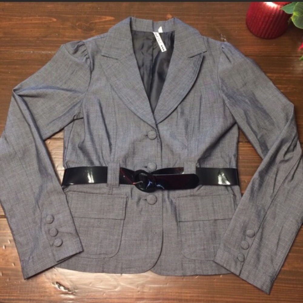 Gray jacket/blazer with belt