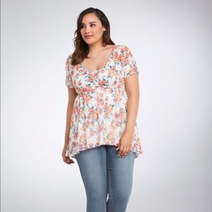 New and tagged TORRID lace hi-lo babydoll top