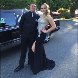 Black and sparkled prom dress