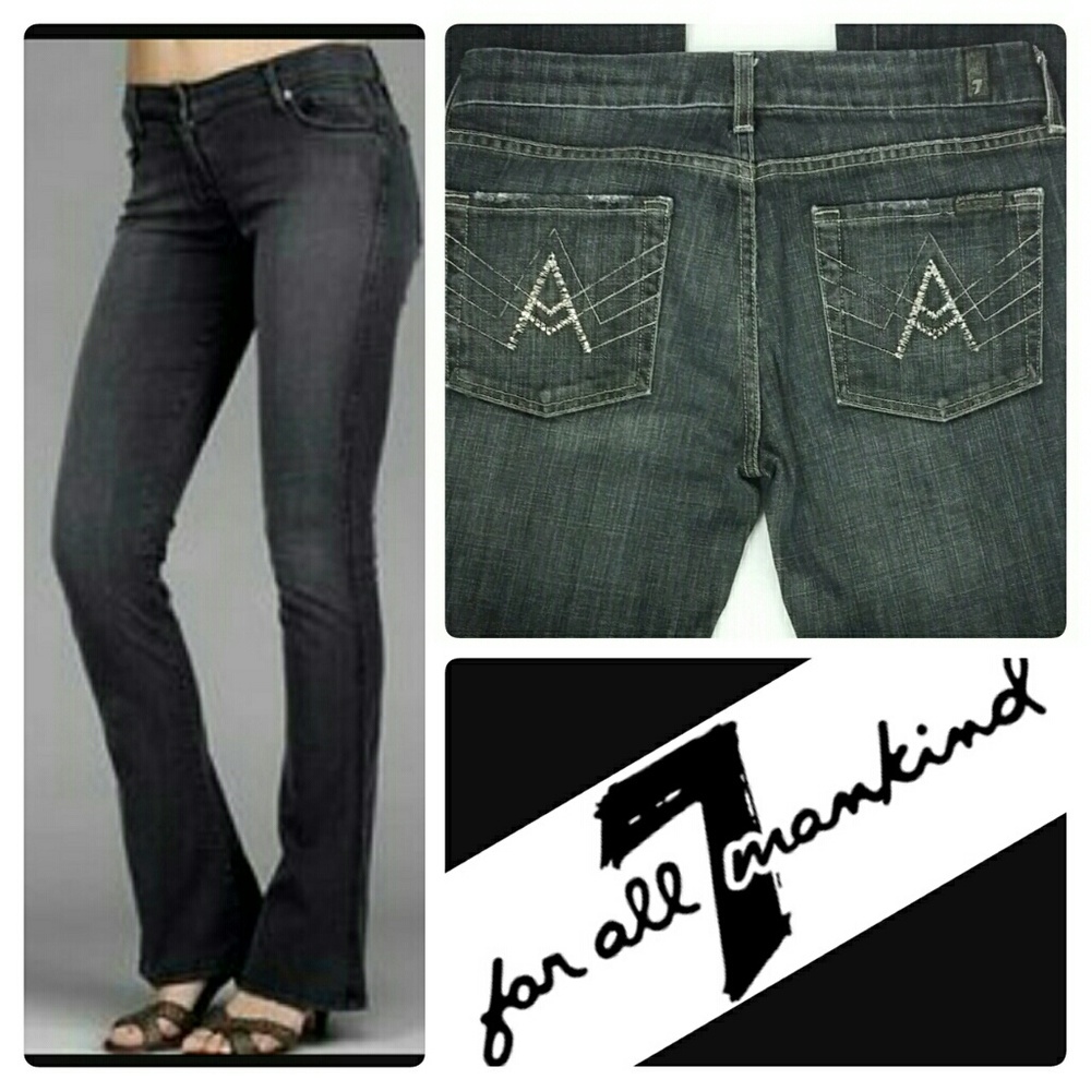 ❤SOLD❤ 7 FAM Crystal A Pocket Bootcut 29x31