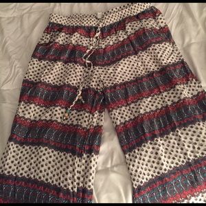 American Eagle Linen Paisley Print Pants