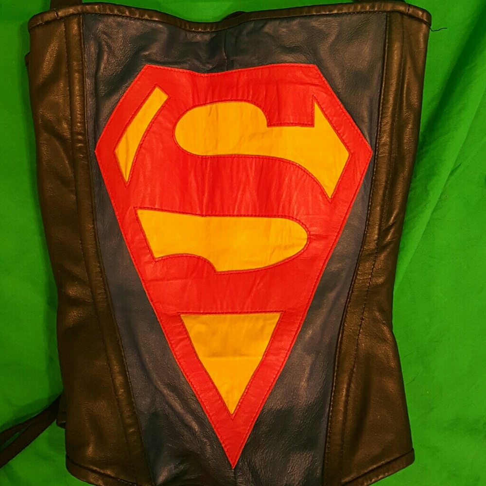 Custom Leather Superman corset