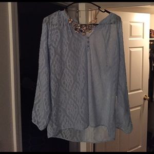 Sheer Baby Blue Blouse