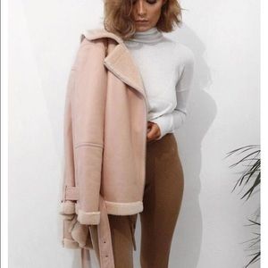 💕sale💕 Faux suede Moto jacket pink