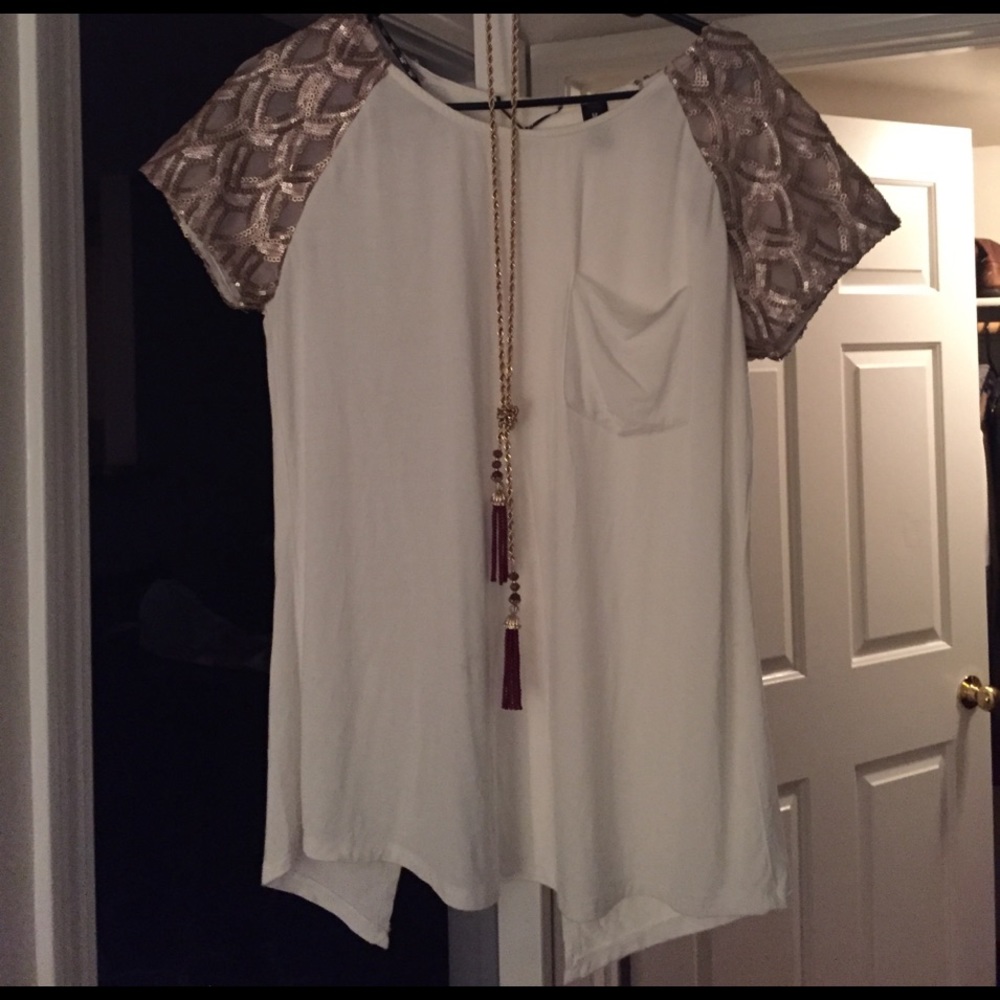 Sexy Cut Out Back Sequin Sleeve Top