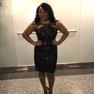 Black sequin party dress