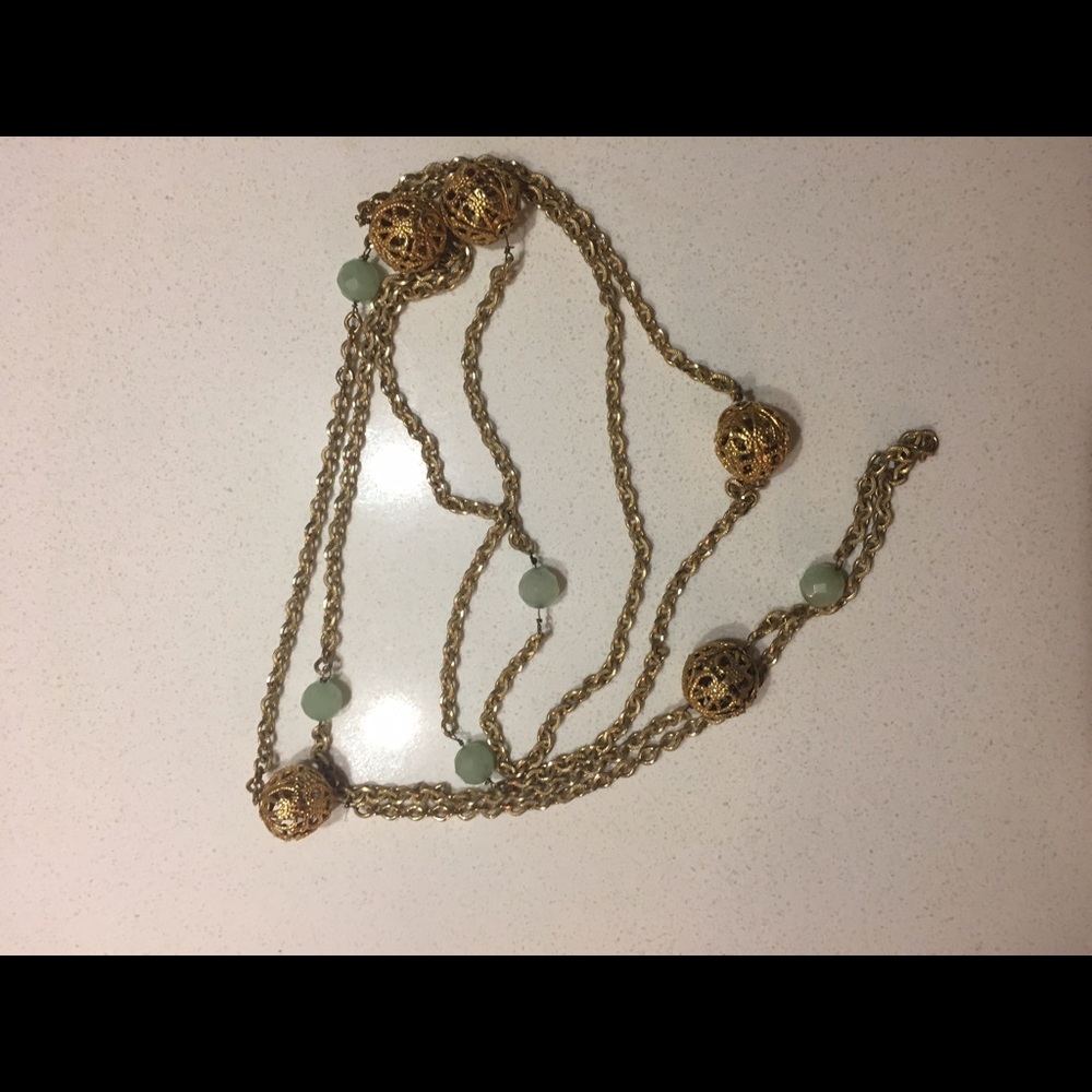 Gold and Green Necklace