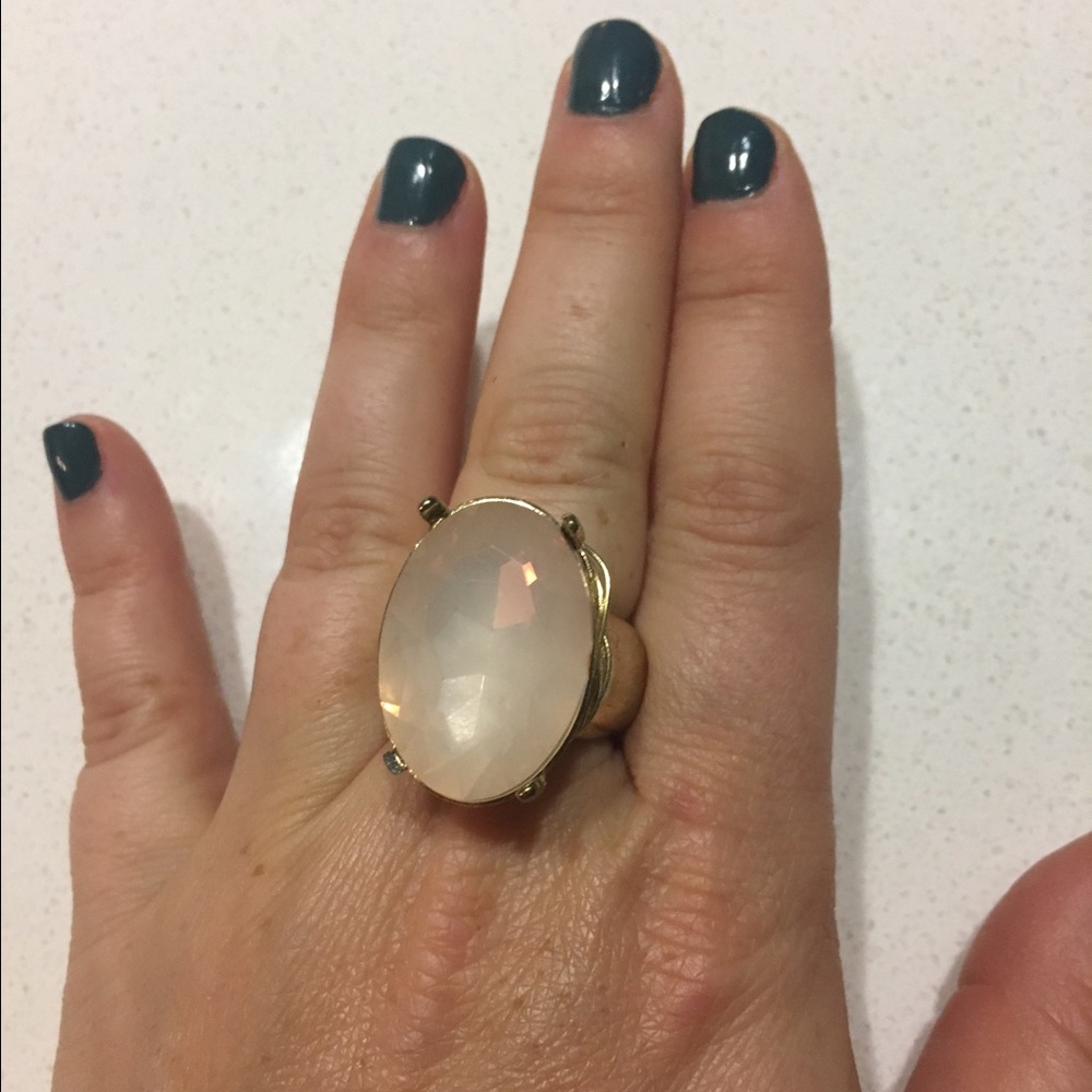 Large Pale Pink Stone Ring