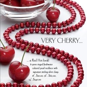 HOST PICK  Red Genuine Culture Pearl Necklace