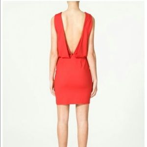 ZARA RED SEXY LOW BACK DRESS