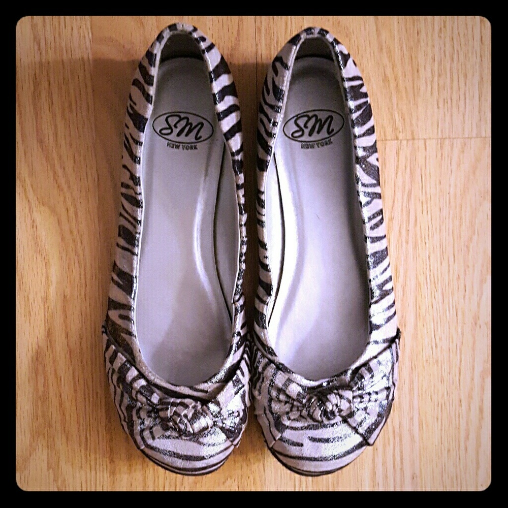 Sparkly Zebra Print Flats