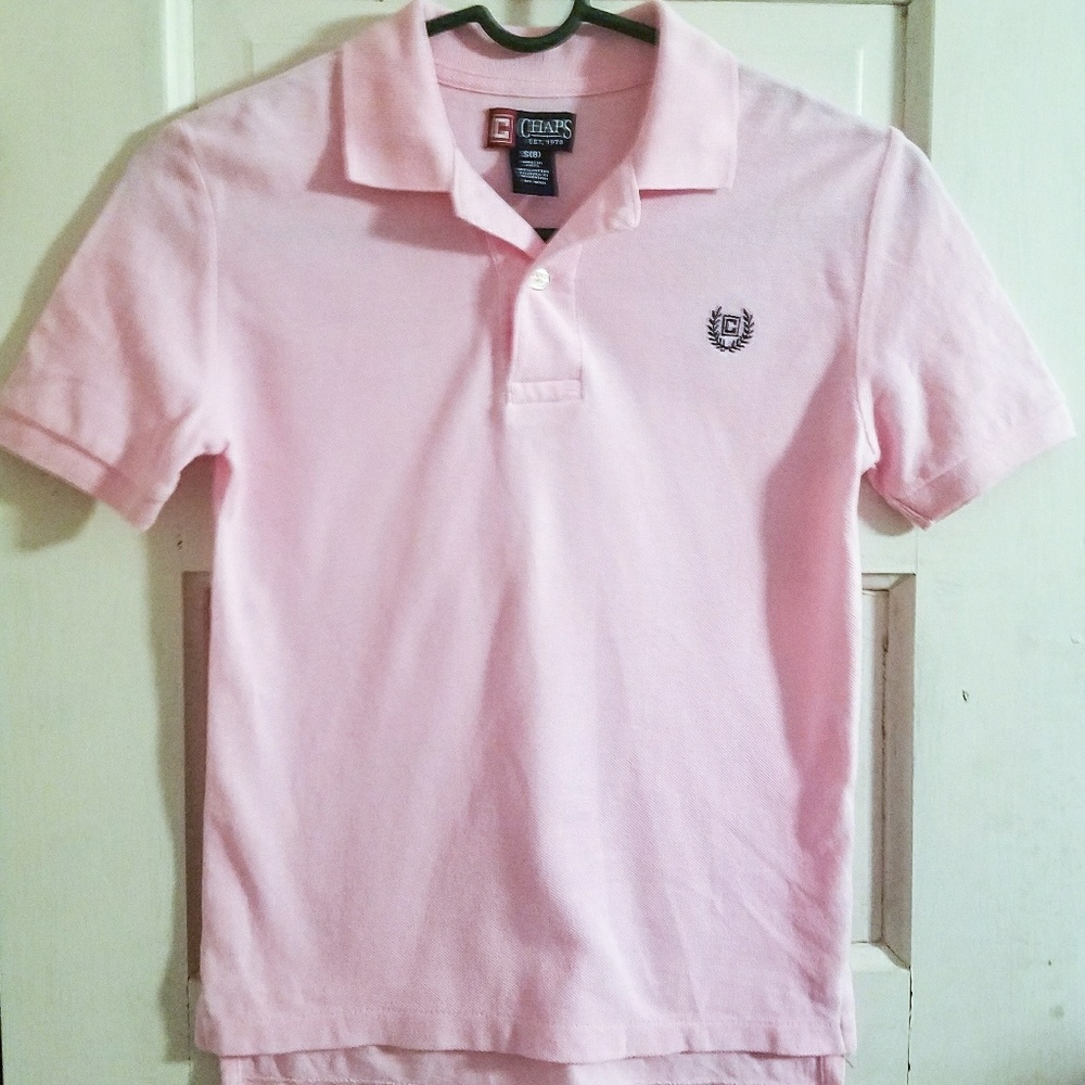 REDUCED!! CHAPS Light Pink Polo Shirt, sz 8, EUC