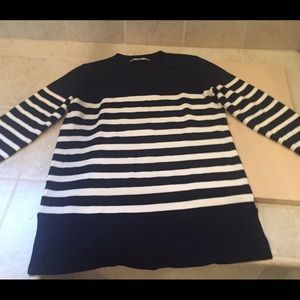 Loft Navy and White Striped Sweater