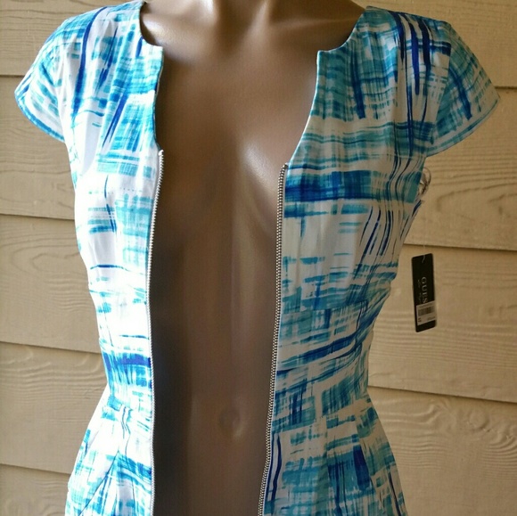 Guess blue and white sheath dress. Size 2 - Picture 5 of 7