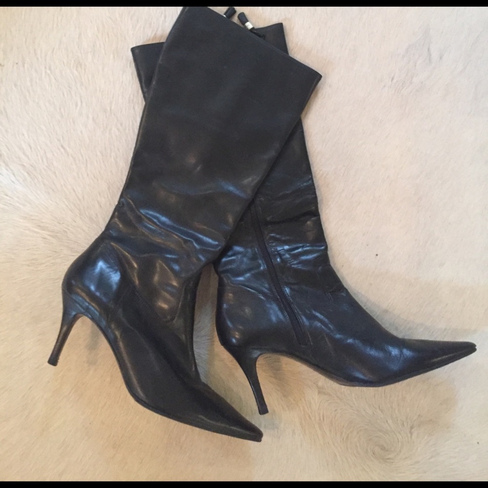 Ralph Lauren black knee high boots 11