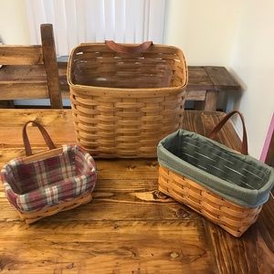 Longaberger Small Medium and Large Key Baskets