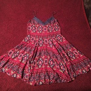 Hollister colorful floral print corset back dress