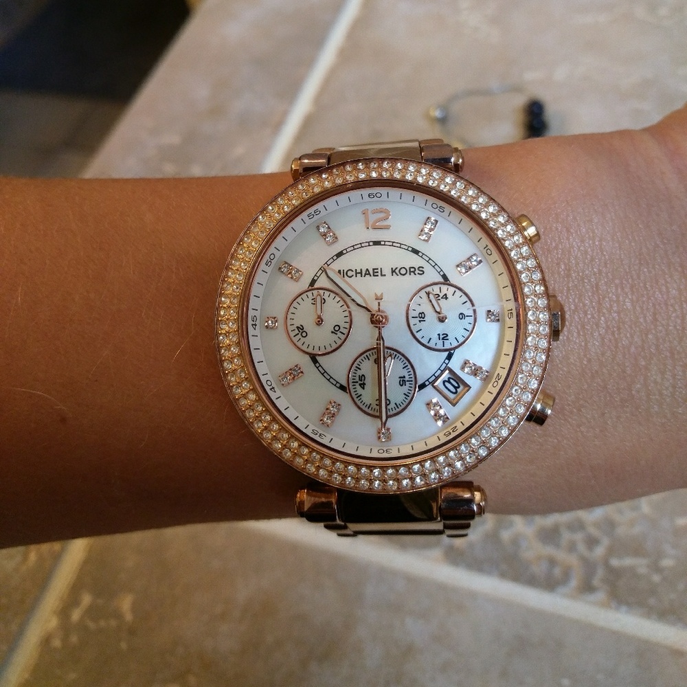 Michael Kors rose gold Parker watch