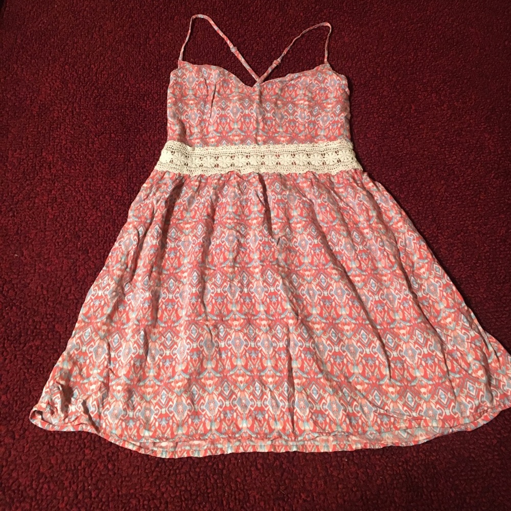 Colorful print cross strap dress🎀