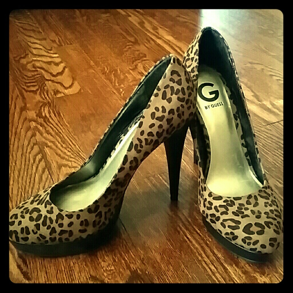 Guess leopard heels