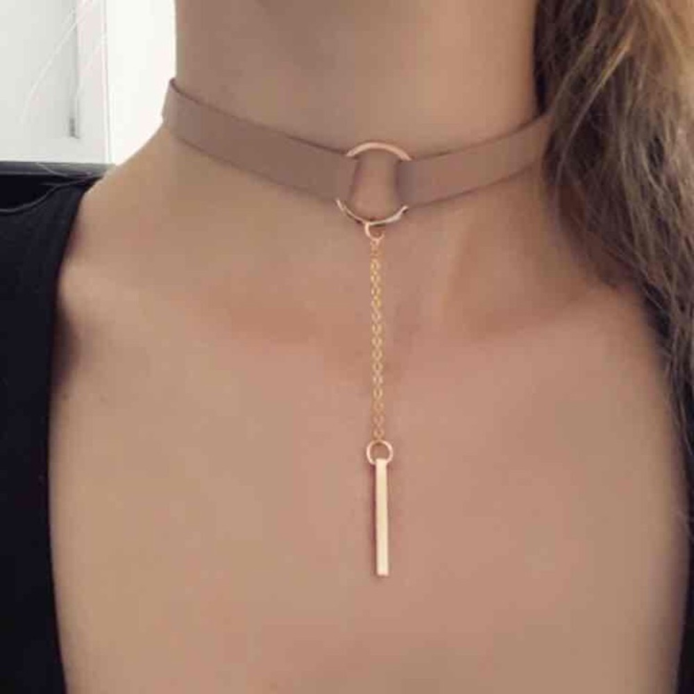 Choker with Gold Bar