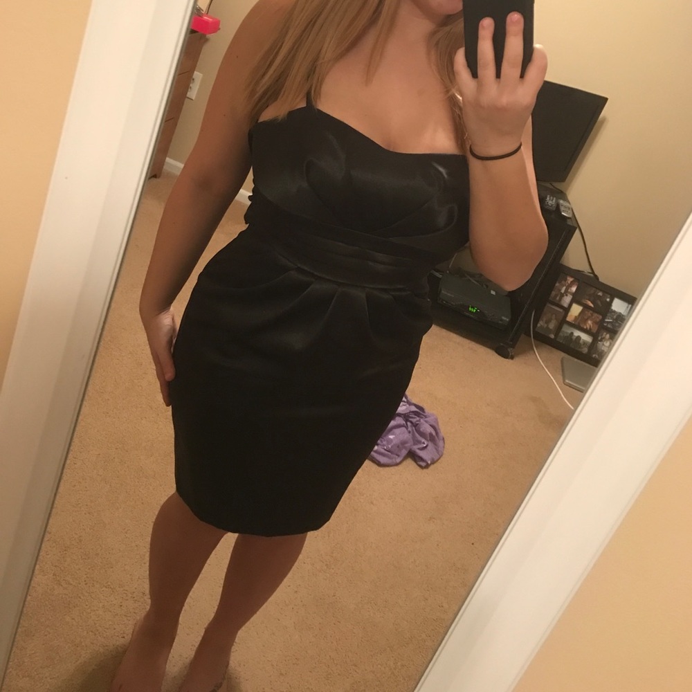 Black satin dress