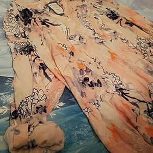 Peach flower blouse