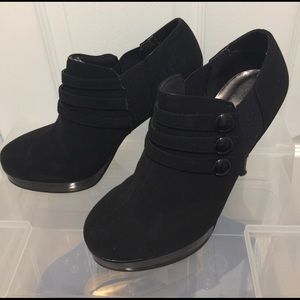Black Suede like Material Booties