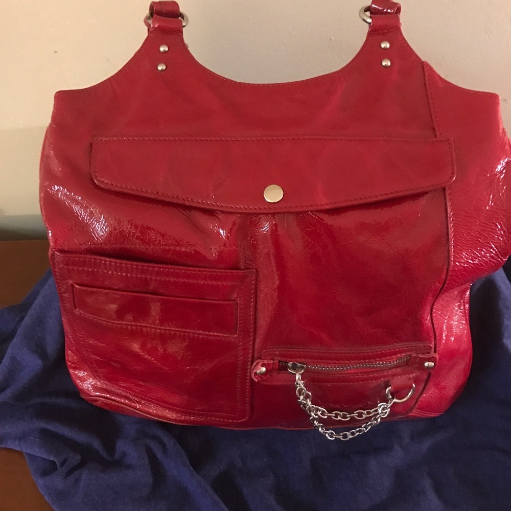 Like new Sabina red patent leather handbag!