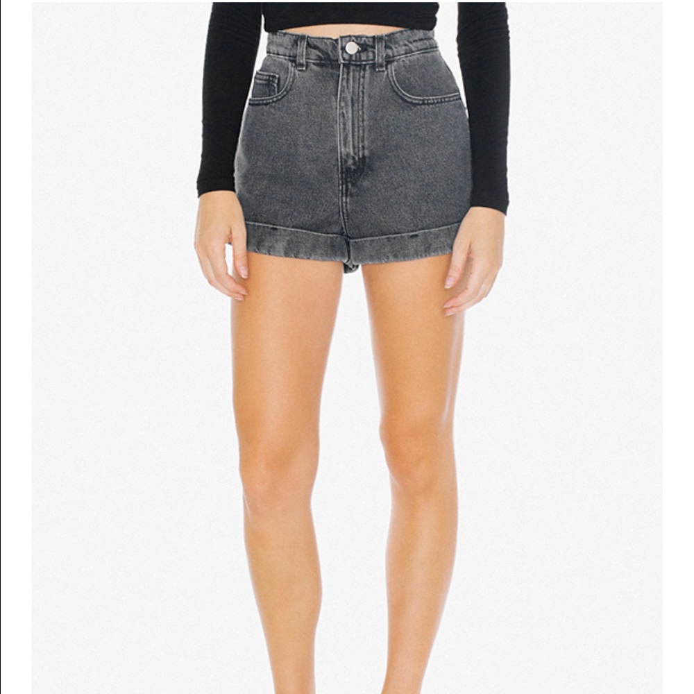 American apparel denim high waisted shorts