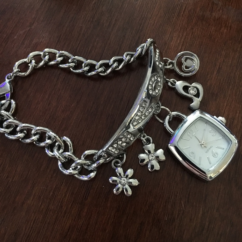 Stainless Steel Charm Bracelet/Watch Adjustable