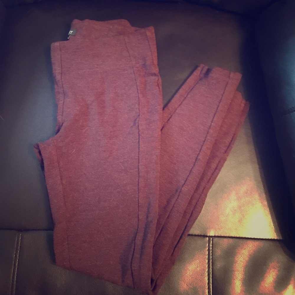 Loft Ponte Knit Maroon Leggings
