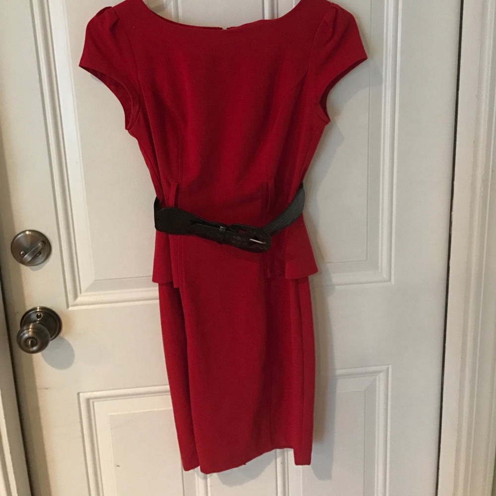 Red peplum dress