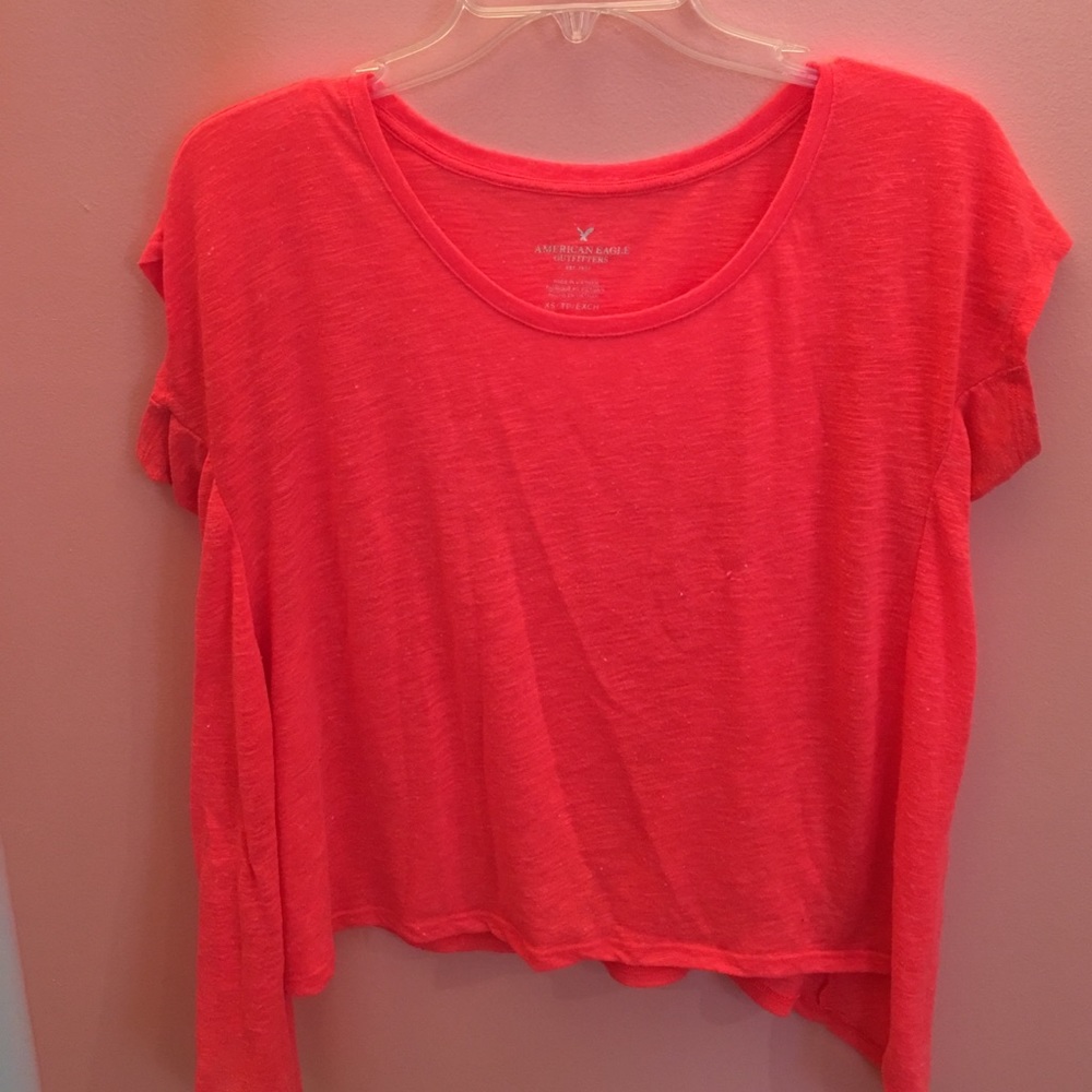 💐 American Eagle Coral High Low Shirt XS 💐